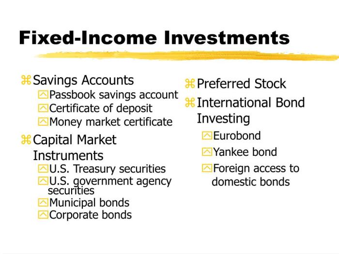 Fixed income investments